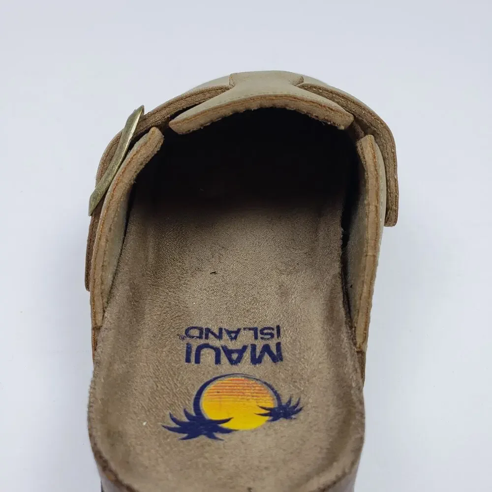 Maui Island Sherry Toddler Kids Size 11 Taupe Tan Slip On Casual Mule Sandals